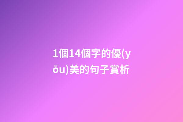 1個14個字的優(yōu)美的句子賞析
