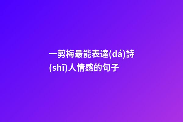 一剪梅最能表達(dá)詩(shī)人情感的句子