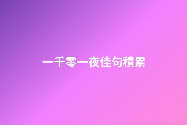 一千零一夜佳句積累