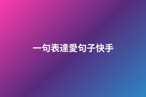 一句表達愛句子快手