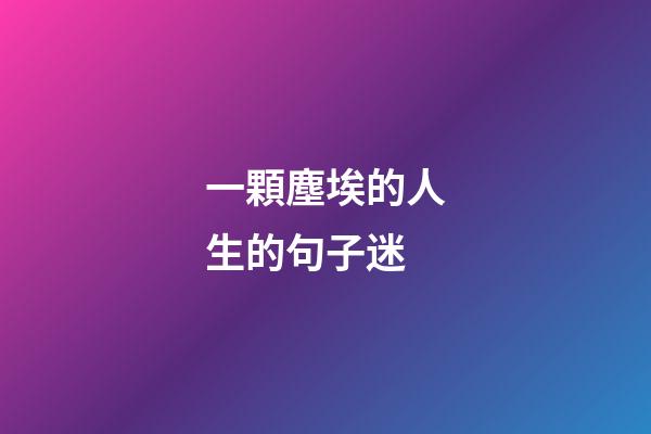 一顆塵埃的人生的句子迷