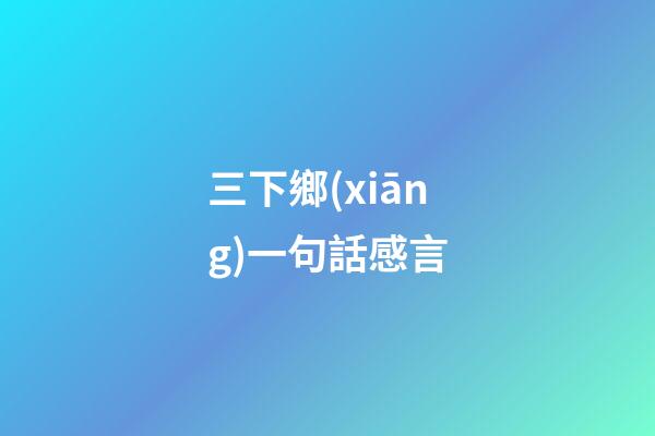 三下鄉(xiāng)一句話感言