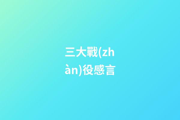 三大戰(zhàn)役感言