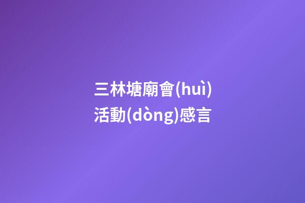 三林塘廟會(huì)活動(dòng)感言