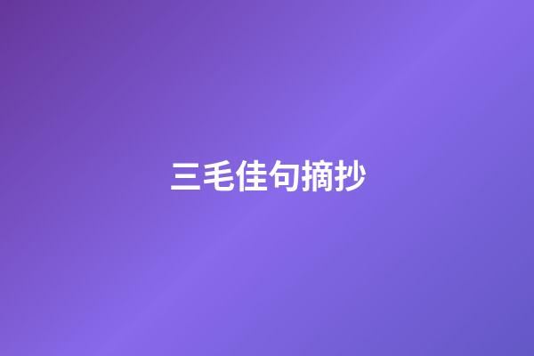 三毛佳句摘抄