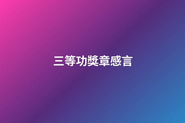 三等功獎章感言