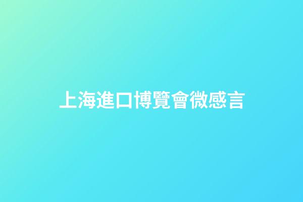 上海進口博覽會微感言