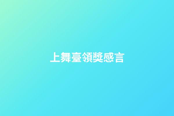 上舞臺領獎感言