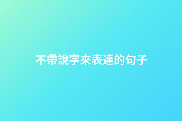 不帶說字來表達的句子