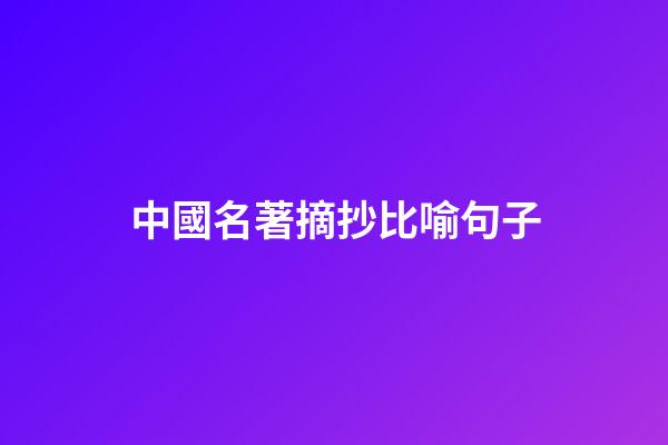 中國名著摘抄比喻句子