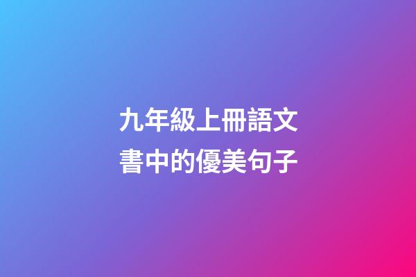九年級上冊語文書中的優美句子
