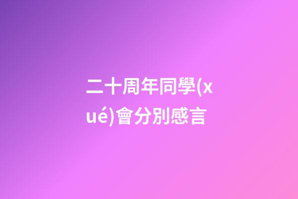 二十周年同學(xué)會分別感言