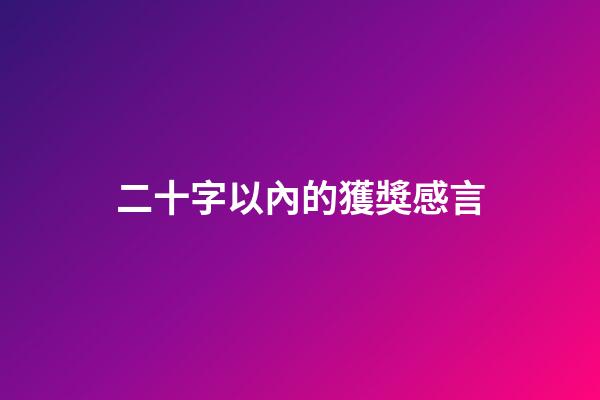 二十字以內的獲獎感言