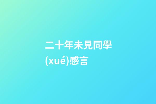 二十年未見同學(xué)感言