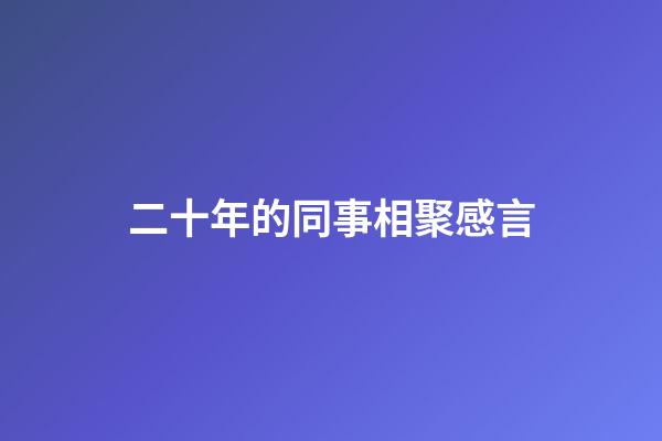 二十年的同事相聚感言