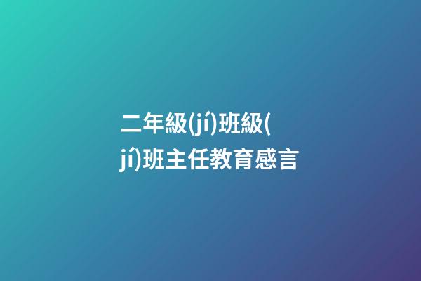 二年級(jí)班級(jí)班主任教育感言