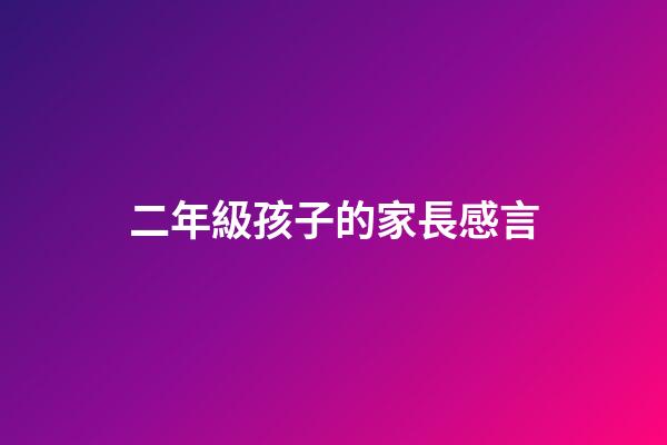 二年級孩子的家長感言