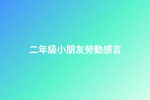 二年級小朋友勞動感言
