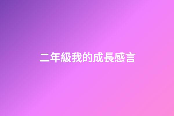 二年級我的成長感言