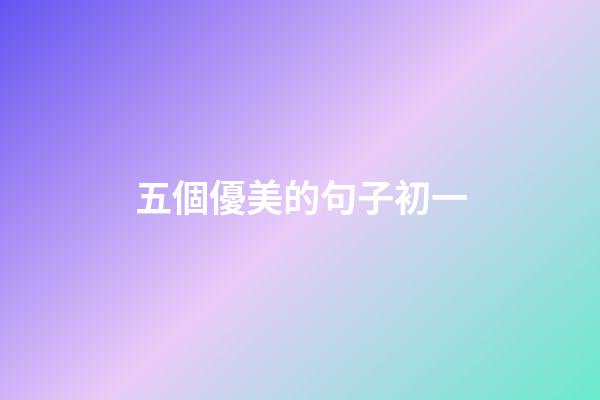 五個優美的句子初一