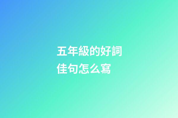 五年級的好詞佳句怎么寫?
