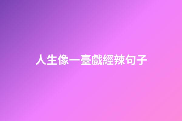 人生像一臺戲經辣句子
