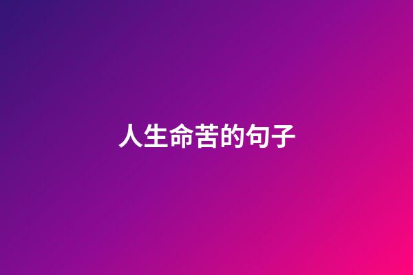 人生命苦的句子
