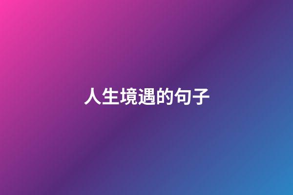 人生境遇的句子