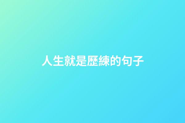 人生就是歷練的句子