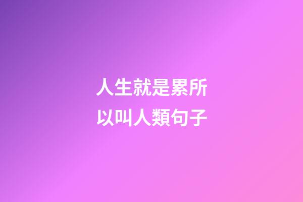 人生就是累所以叫人類句子