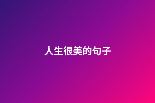 人生很美的句子