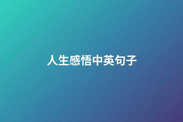 人生感悟中英句子