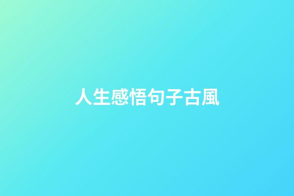 人生感悟句子古風