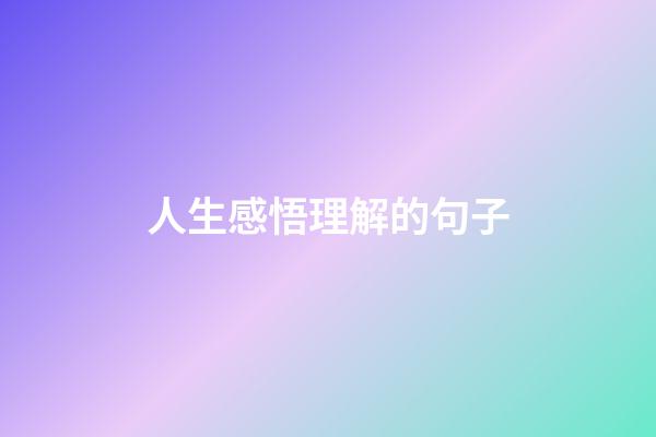 人生感悟理解的句子