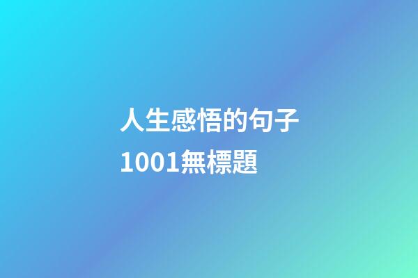 人生感悟的句子1001無標題