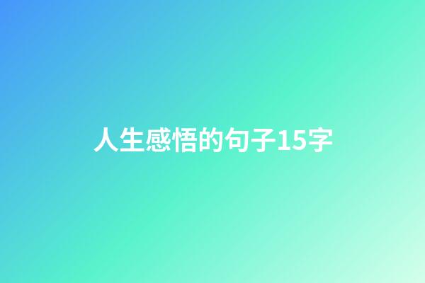 人生感悟的句子15字