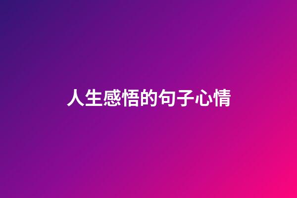 人生感悟的句子心情