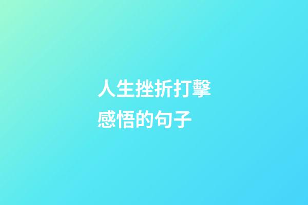 人生挫折打擊感悟的句子