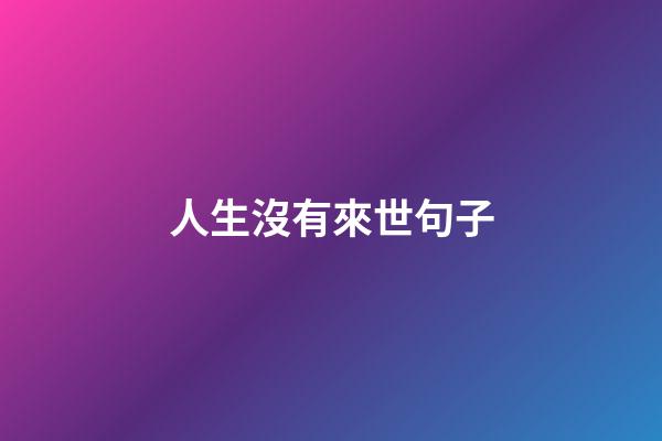 人生沒有來世句子