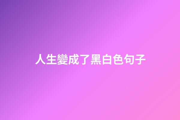 人生變成了黑白色句子
