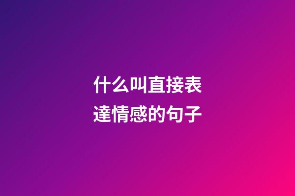 什么叫直接表達情感的句子