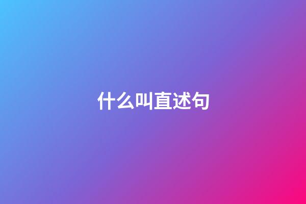 什么叫直述句