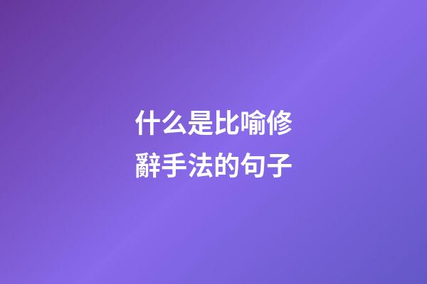 什么是比喻修辭手法的句子