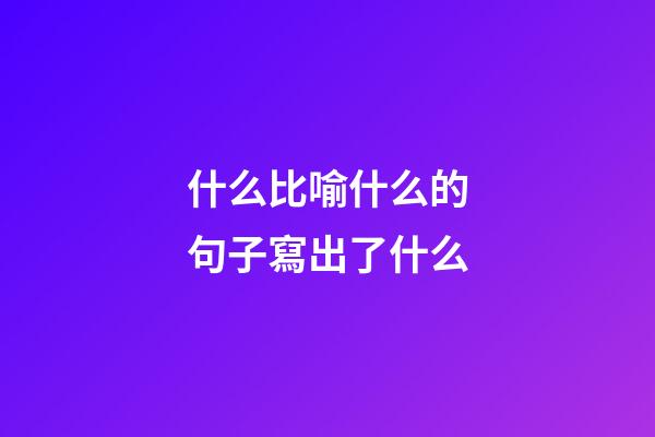 什么比喻什么的句子寫出了什么
