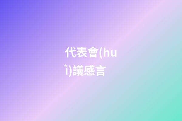 代表會(huì)議感言