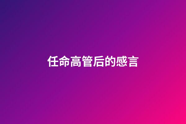 任命高管后的感言