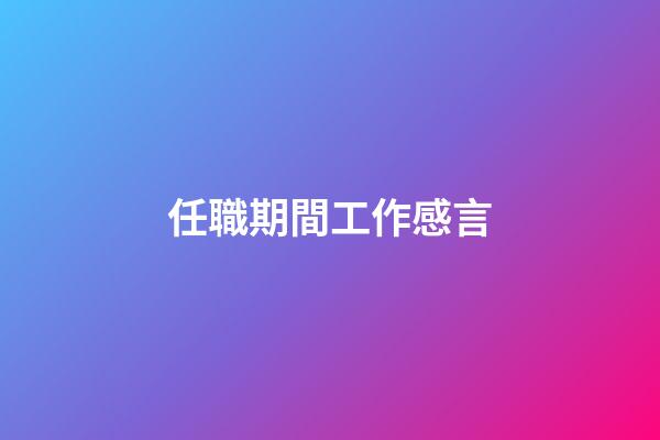 任職期間工作感言