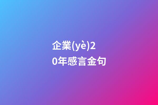企業(yè)20年感言金句