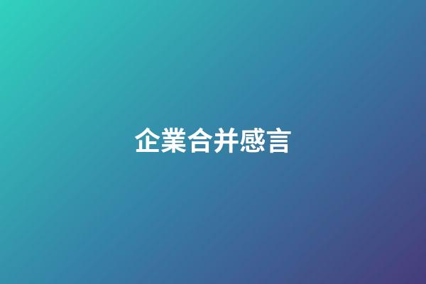 企業合并感言