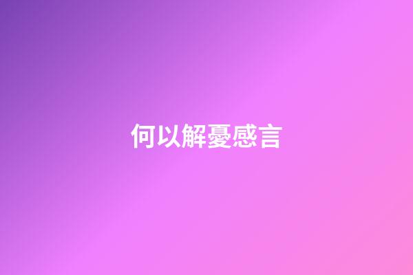 何以解憂感言